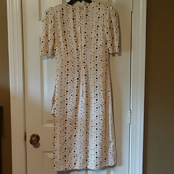 VTG Carolina Herrera Polka Dot Faux Wrap Embossed - Picture 7 of 8